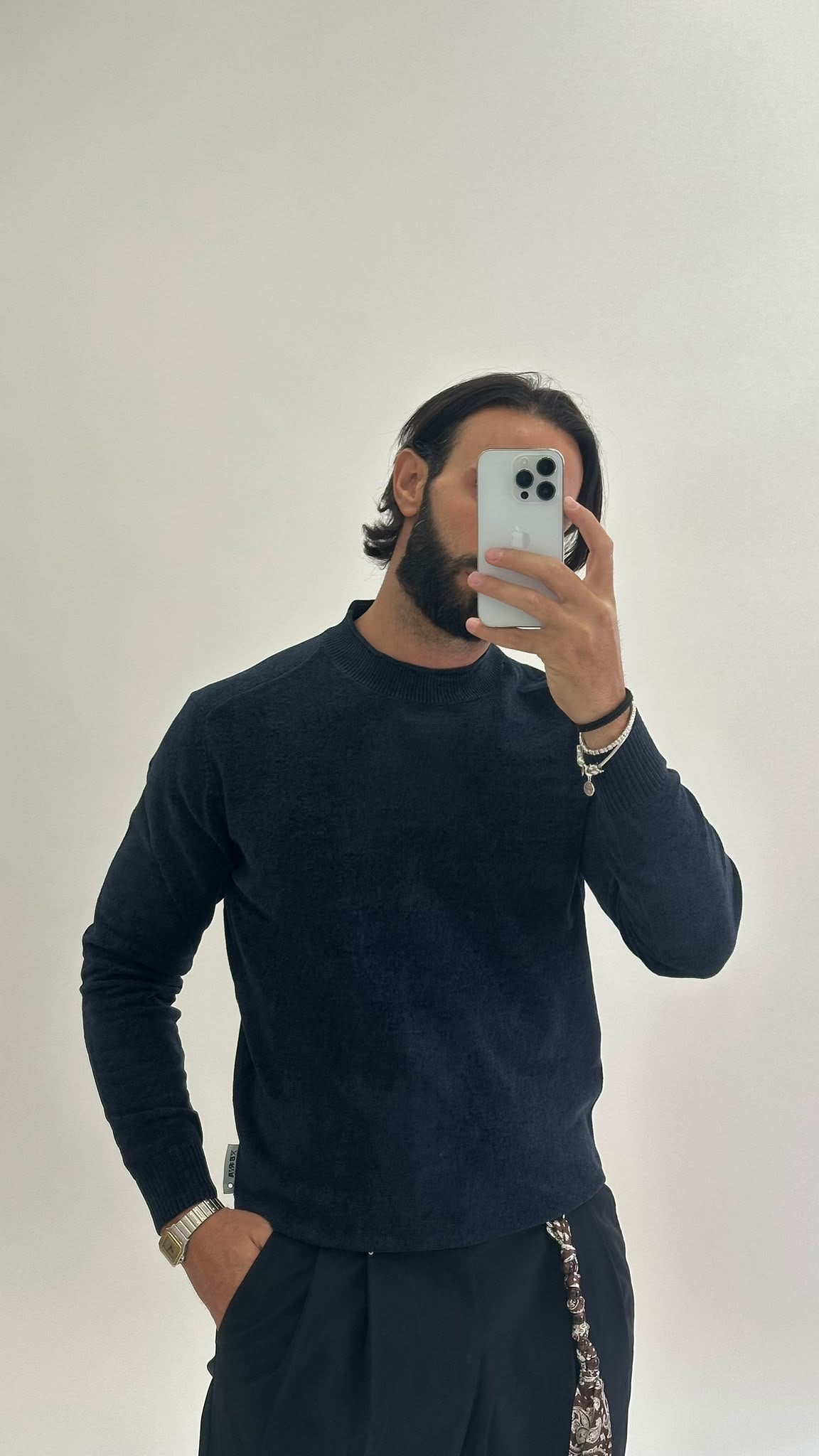 Maglione in maglia blu notte