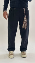 Pantalone con pinces blu notte