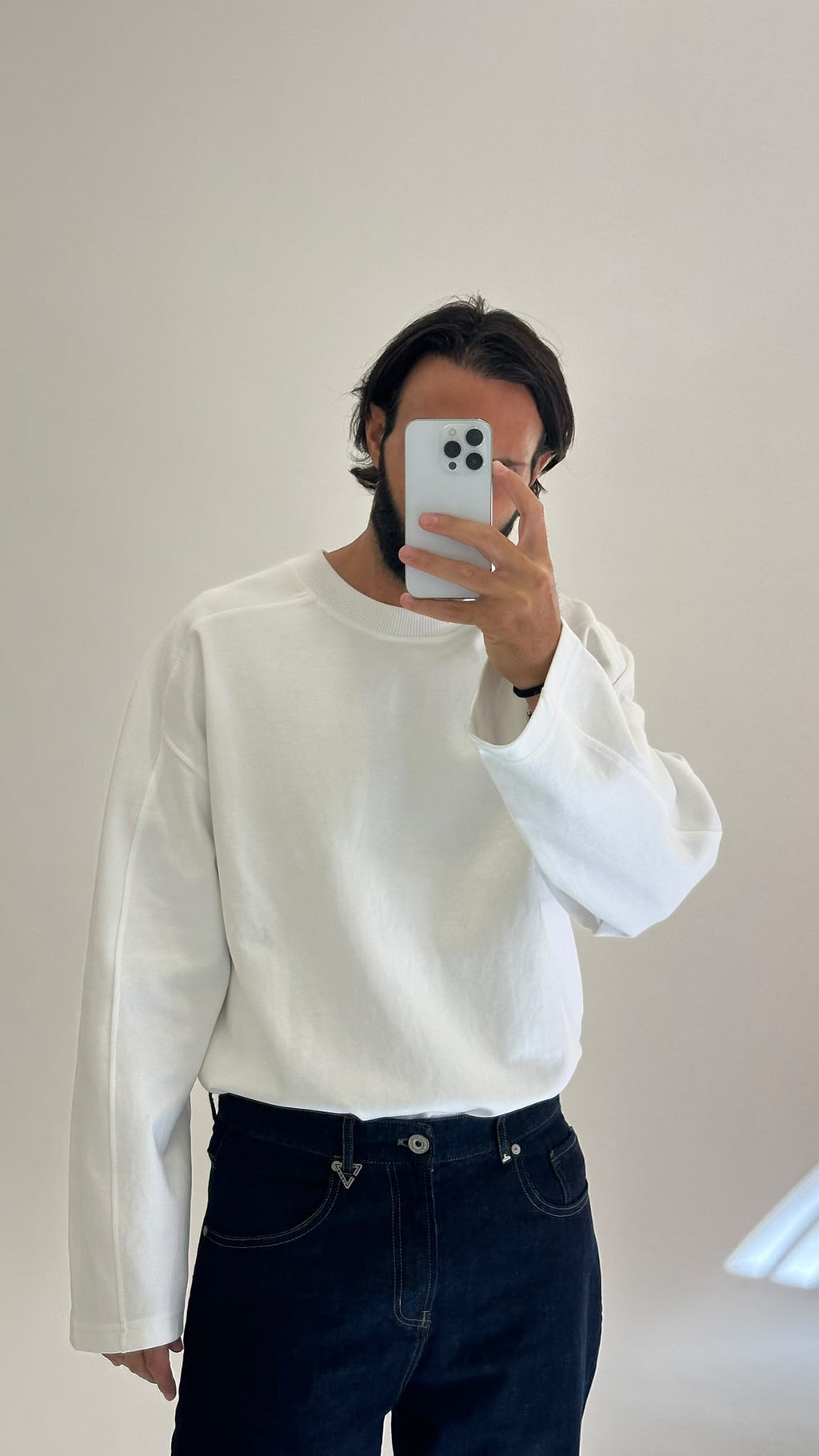 Maglia a manica lunga bianca