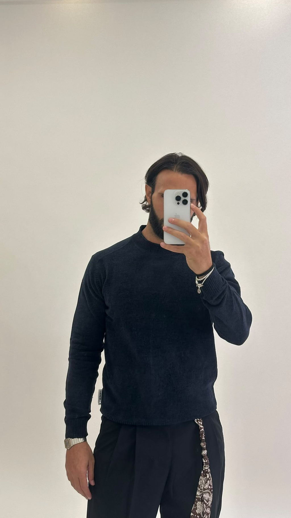 Maglione in maglia blu notte