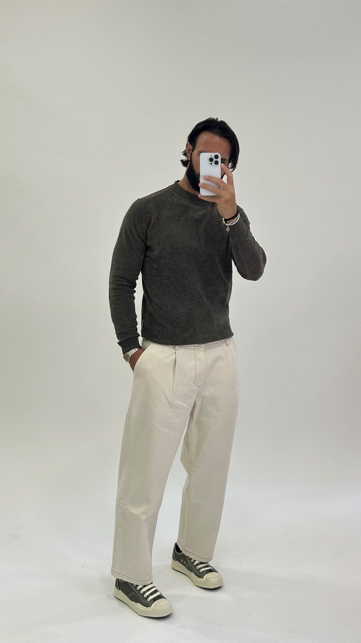 Maglione girocollo marrone